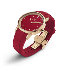 Load image into Gallery viewer, Daniel Wellington Iconic Motion Ruby 40 Rose Gold Red Watch