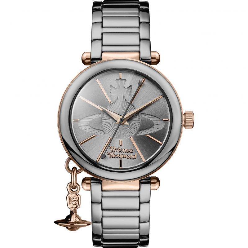 Vivienne Westwood Kensignton Watch Grey Dial & Titanium Plated Ceramic Bracelet