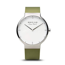 Load image into Gallery viewer, Bering Max René Polished Silver Green Watch