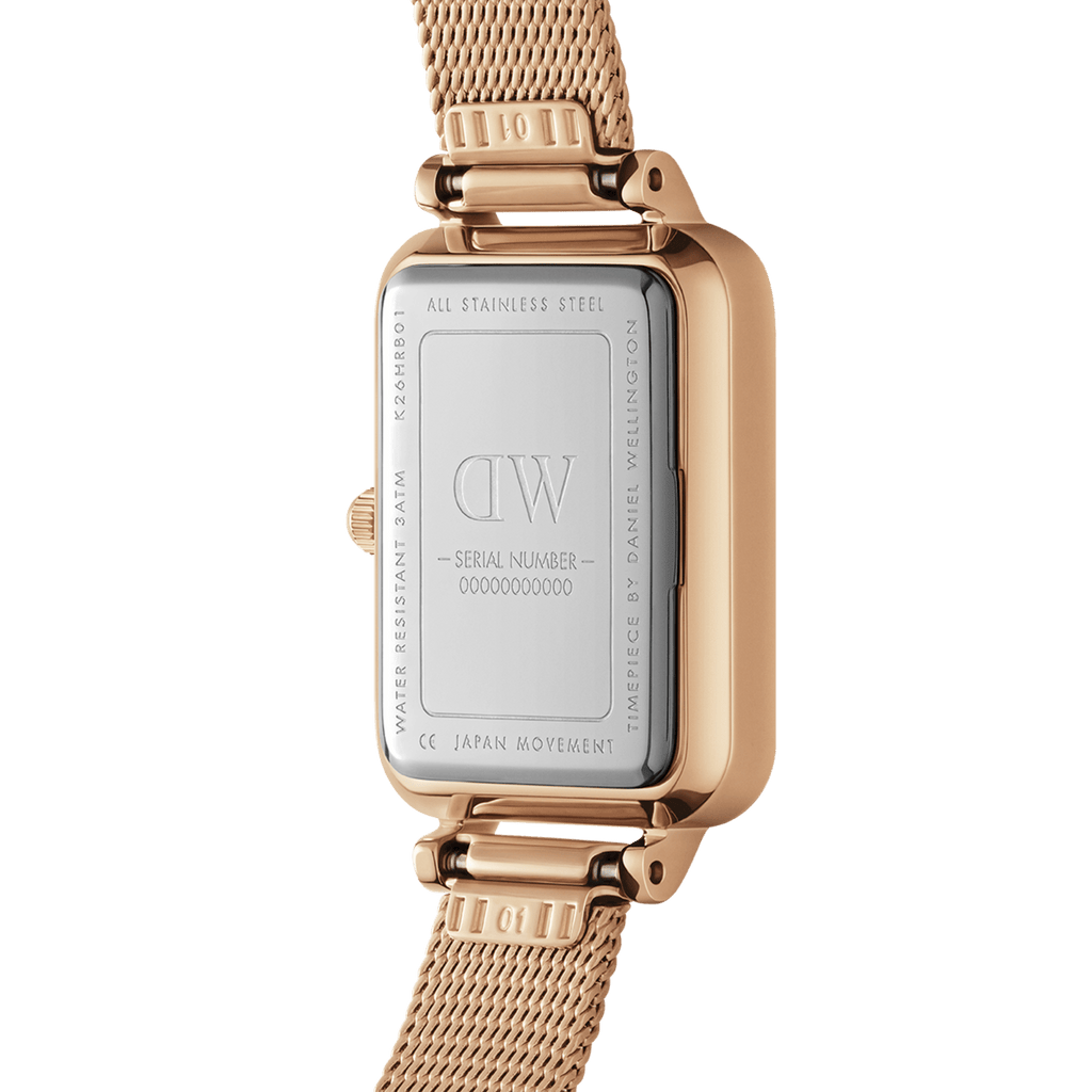 Daniel Wellington Quadro 20X26 Pressed Melrose Rose Gold & Emerald Watch