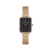 Load image into Gallery viewer, Daniel Wellington Quadro 20X26 Pressed Melrose Rose Gold &amp; Black Watch