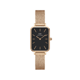 Daniel Wellington Quadro 20X26 Pressed Melrose Rose Gold & Black Watch