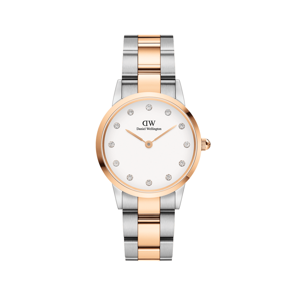 Daniel Wellington Iconic Link Lumine 32 Rose Gold & Silver White Watch