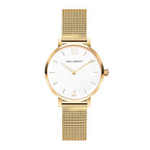 Paul Hewitt Modest White Sand Gold Mesh Watch