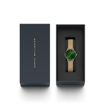 Load image into Gallery viewer, Daniel Wellington Petite Emerald 28 Gold &amp; Green Watch