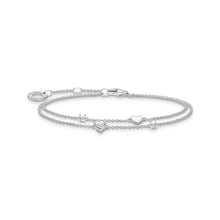 Load image into Gallery viewer, Thomas Sabo Bracelet with hearts and white stones silver