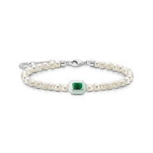 Load image into Gallery viewer, THOMAS SABO Bracelet Pearls With Green Stone