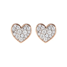 Load image into Gallery viewer, Bronzallure Pav&egrave; Heart Earrings