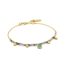 Load image into Gallery viewer, Ania Haie Turquoise Labradorite Bracelet - Gold