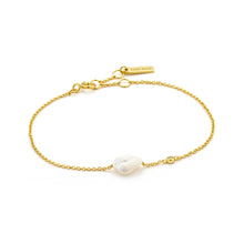 Load image into Gallery viewer, Ania Haie Pearl Bracelet Gold