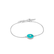 Load image into Gallery viewer, Ania Haie Turquoise Emblem Bracelet - Silver