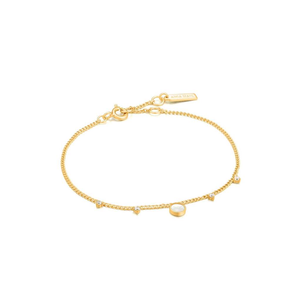 Ania Haie Mother Of Pearl Drop Disc Bracelet - Gold