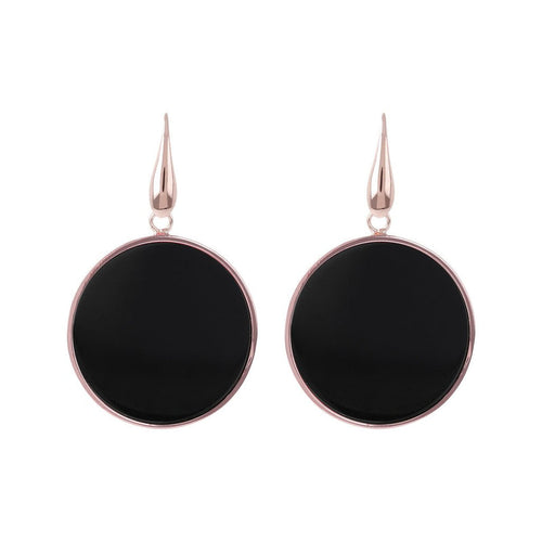 Bronzallure Big Disc Earrings With Natural Stones