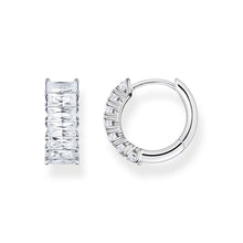 Load image into Gallery viewer, Thomas Sabo Hoop Earrings White Stones Silver