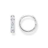 Thomas Sabo Hoop Earrings White Stones Silver