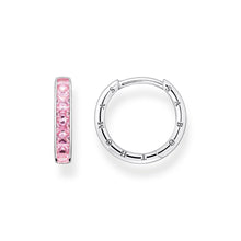 Load image into Gallery viewer, THOMAS SABO Heritage Pink And Silver Hoop Earrings