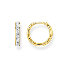 Load image into Gallery viewer, Thomas Sabo Hoop Earrings White Stones Gold