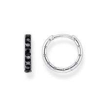 Load image into Gallery viewer, THOMAS SABO Heritage Black Stones Hoop Earrings