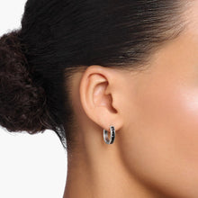 Load image into Gallery viewer, THOMAS SABO Heritage Black Stones Hoop Earrings