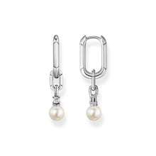 Load image into Gallery viewer, Thomas Sabo Hoop Earrings Links With Pearl Silver