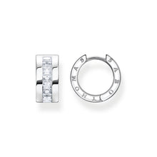 Load image into Gallery viewer, Thomas Sabo Hoop Earrings White Stones Silver