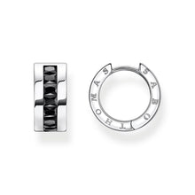 Load image into Gallery viewer, THOMAS SABO Heritage Black And Silver Hoop Earrings