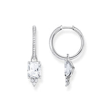Load image into Gallery viewer, Thomas Sabo Hoop Earrings White Stone Silver