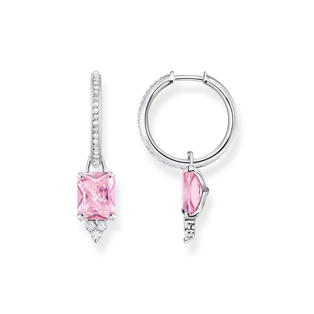 THOMAS SABO Heritage Pink Stone Hoop Earrings