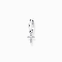 Load image into Gallery viewer, Thomas Sabo Single hoop earring with cross prendant silver