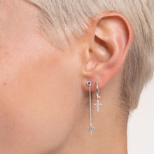 Load image into Gallery viewer, Thomas Sabo Single hoop earring with cross prendant silver