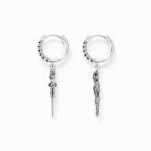 Load image into Gallery viewer, THOMAS SABO Hoop earrings blackened snake and sword