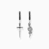 THOMAS SABO Hoop earrings blackened snake and sword