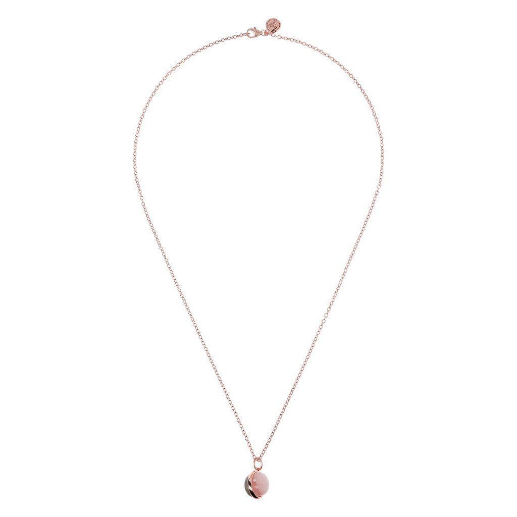 Bronzallure Cabochon Cut Genuine Gemstone Pendant Necklace