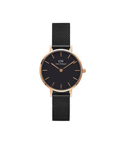 Load image into Gallery viewer, Daniel Wellington Petite 28 Ashfield Rose Gold &amp; Black Watch