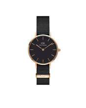 Load image into Gallery viewer, Daniel Wellington Petite 28 Cornwall Rose Gold &amp; Black Watch