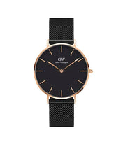 Load image into Gallery viewer, Daniel Wellington Petite 36 Ashfield Rose Gold &amp; Black Watch