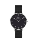 Daniel Wellington Petite 36 Ashfield Silver & Black Watch