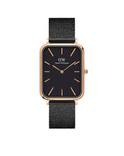 Load image into Gallery viewer, Daniel Wellington Quadro 29X36.5 Pressed Ashfield Rose Gold &amp; Black Watch