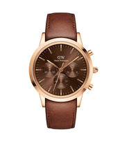 Load image into Gallery viewer, Daniel Wellington Iconic Chronog 42 Mawes Rose Gold &amp; Amber Sunray Watch