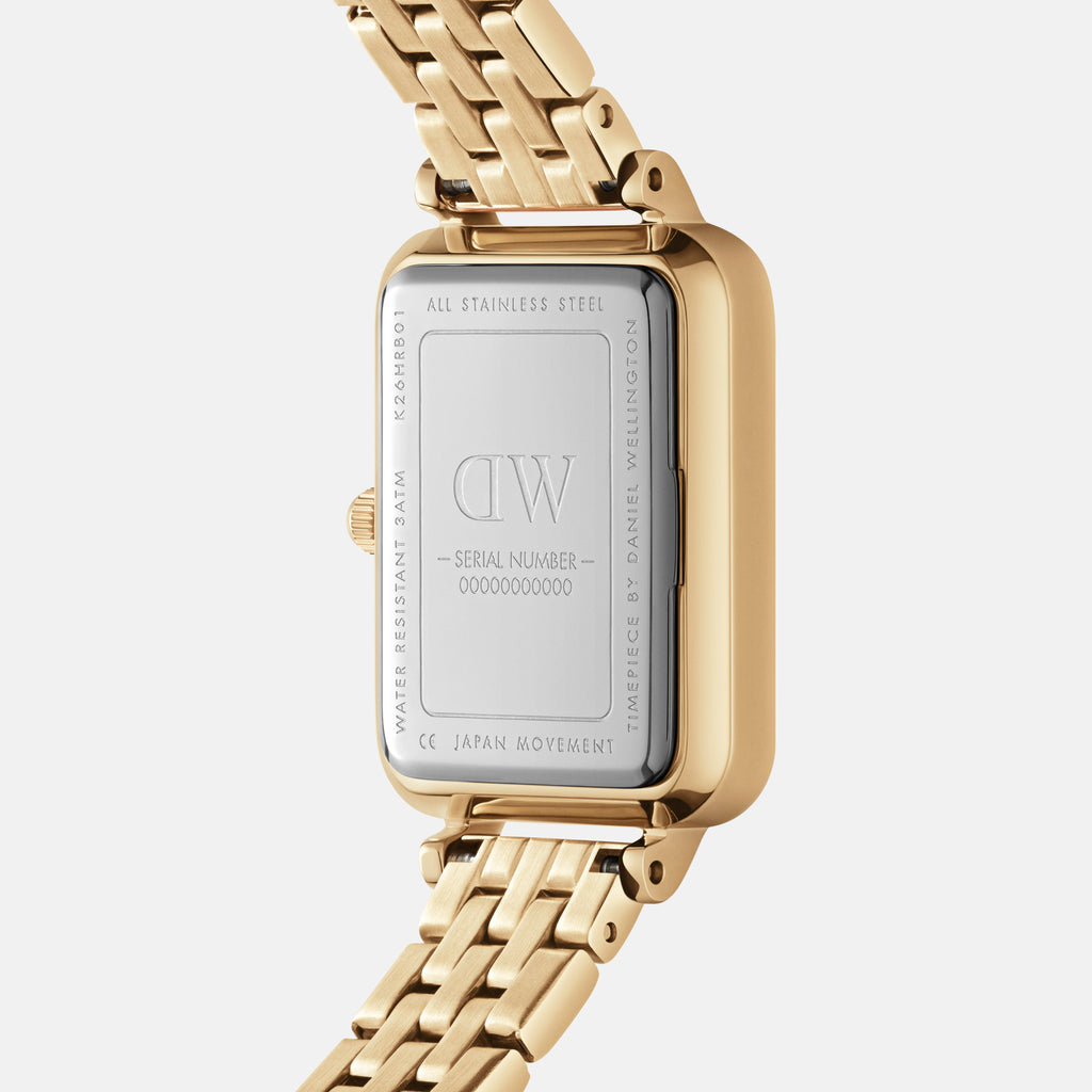 Daniel Wellington Quadro Roman Numerals 20x26 5-Link G White Watch