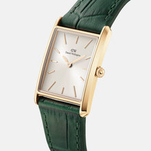 Load image into Gallery viewer, Daniel Wellington Bound 32x22 Green Croc Leather G Champagne Sunray Watch