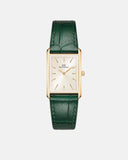 Daniel Wellington Bound 32x22 Green Croc Leather G Champagne Sunray Watch