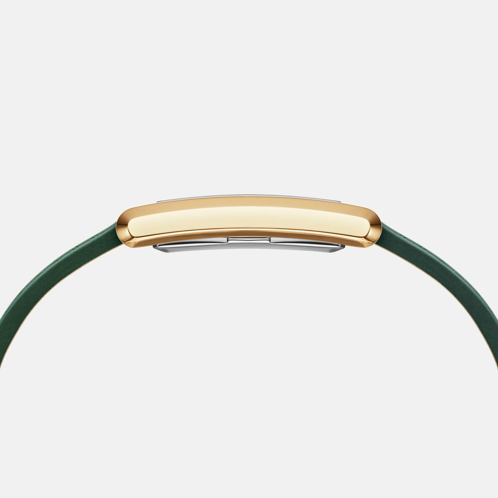Daniel Wellington Bound 32x22 Green Croc Leather G Champagne Sunray Watch