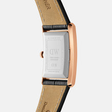 Load image into Gallery viewer, Daniel Wellington Bound 35x24 Black Croc Leather RG White Watch