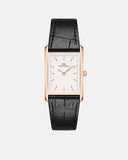Daniel Wellington Bound 35x24 Black Croc Leather RG White Watch