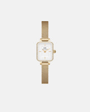 Load image into Gallery viewer, Daniel Wellington Quadro Mini Lumine Bezel 15x18 Evergold G White Watch
