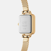 Load image into Gallery viewer, Daniel Wellington Quadro Mini Lumine Bezel 15x18 Evergold G White Watch