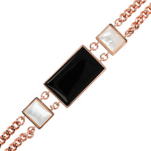 Load image into Gallery viewer, Bronzallure Rectangular Inserts in Natural Stone and Mother of Pearl Bracelet