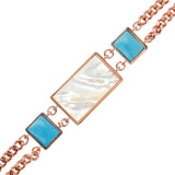 Bronzallure Rectangular Inserts in Natural Stone and Mother of Pearl Bracelet