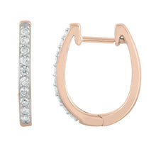 Load image into Gallery viewer, Huggie Earrings with 0.25ct Diamonds in 9K Rose Gold